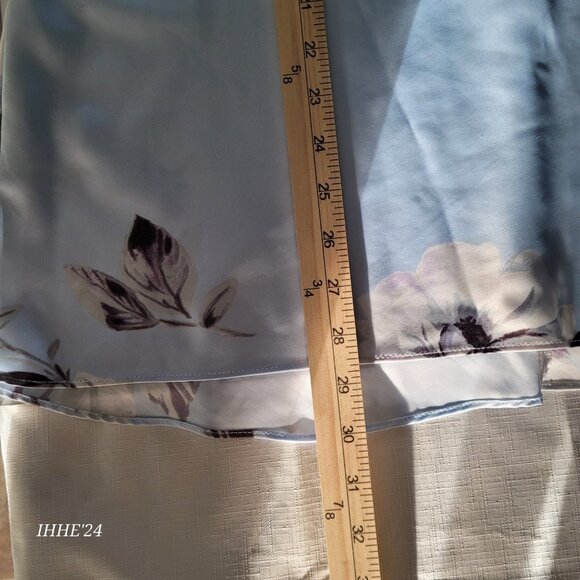 Apt. 9 Womens Floral Lace-Trim Slip Dress M Light Blue - Picture 5 of 8